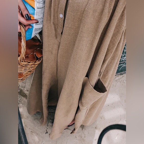 Sleeveless Scoop Neck Big Pocket Cotton Linen Boho Wide Leg Jumper Overalls - Picture 11 of 13